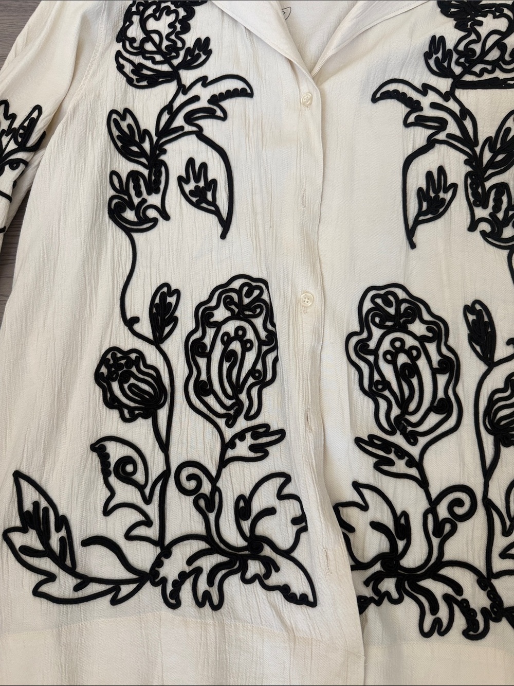H&M Cream Two-Piece Embroidered Trousers & Shirt Set - Picture 5 of 5
